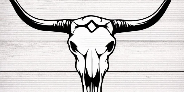 long horn skull
